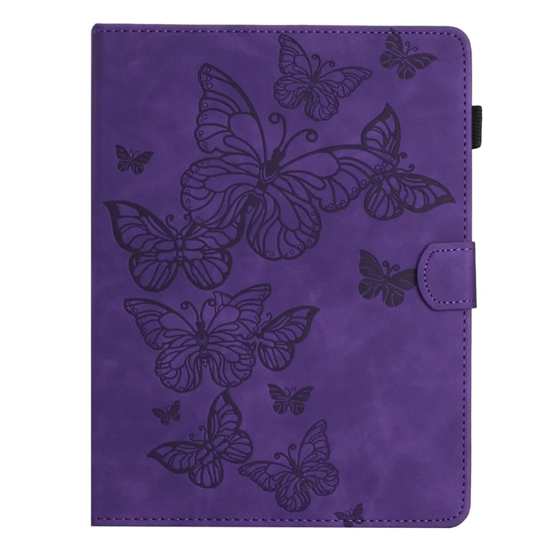 7-inch Tablet PU Leather Stand Case Butterfly Imprinted Card Holder Tablet Cover - Purple