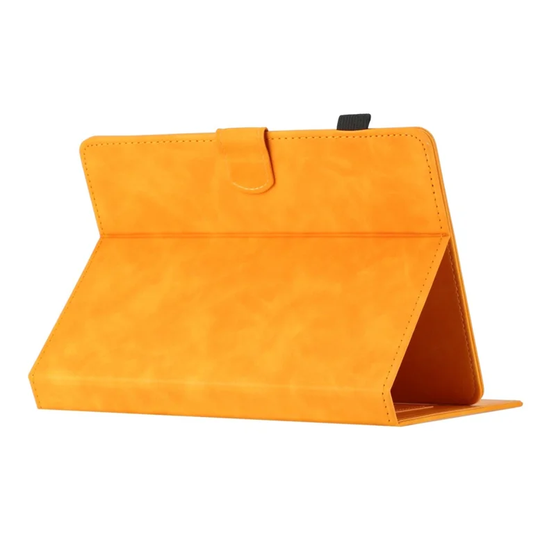 Butterfly Imprinted Stand Case for 10-inch Tablet, Card Holder PU Leather Tablet Cover - Yellow