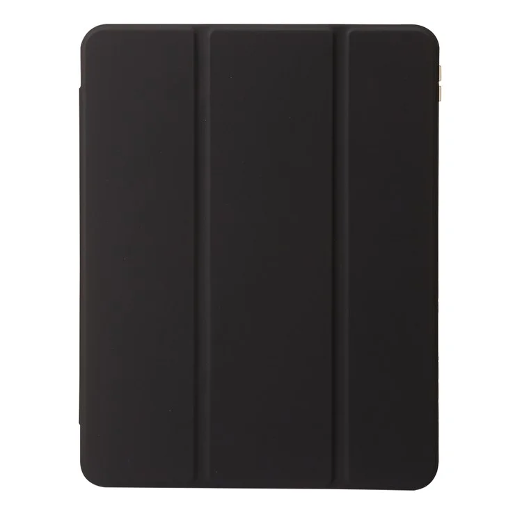 caixa de tablet para ipad pro 11 (2018) /(2020) /(2021) /(2022) / ipad air (2020) /(2022) / ipad 10.9 (2022) couro + tampa de suporte de três acrílicos nítidos - preto