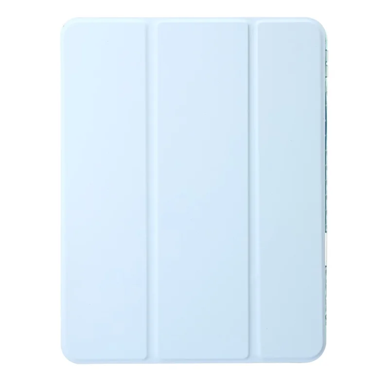 For iPad Pro 12.9-inch (2018) / (2020) / (2021) / (2022) Trifold Stand Tablet Case PU Leather + Clear Acrylic Shell - Baby Blue