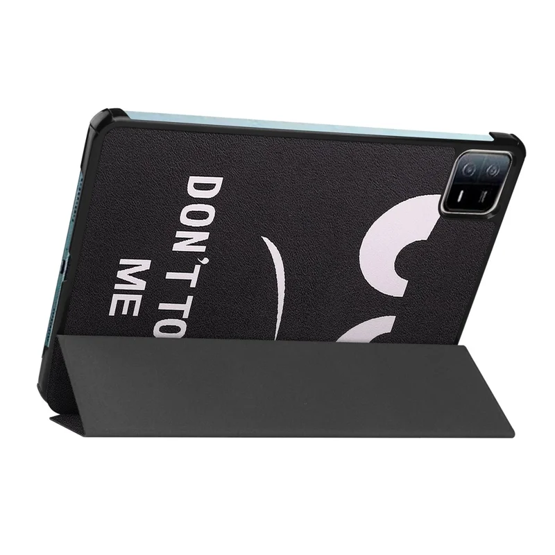 For Xiaomi Pad 6 / Pad 6 Pro PU Leather Trifold Stand Tablet Case Pattern Printing Auto Wake / Sleep Cover - Don't Touch Me