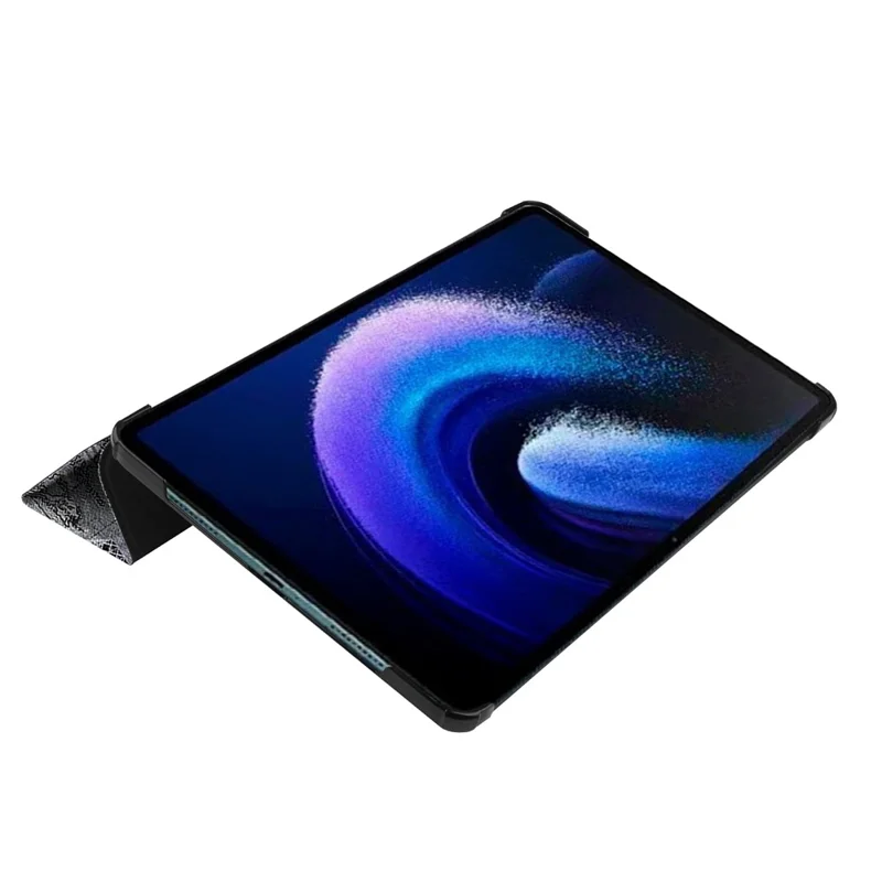 Für Xiaomi Pad 6 / Pad 6 Pro PU-Leder Trifold-Ständer-Tablet-Hülle mit Mustermotiv, automatischer Ein-/Ausschalt-Deckel - Vintage-Turm