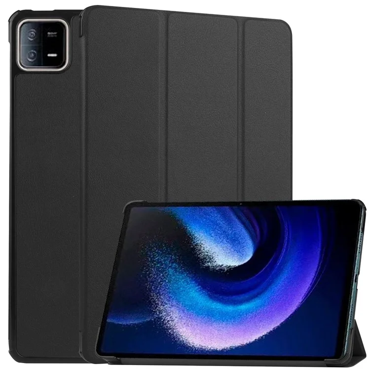 Per Xiaomi Pad 6 Custodia Pieghevole a Tre Ante Automatica Risveglio / Sospensione Custodia in Pelle per Tablet - Nero