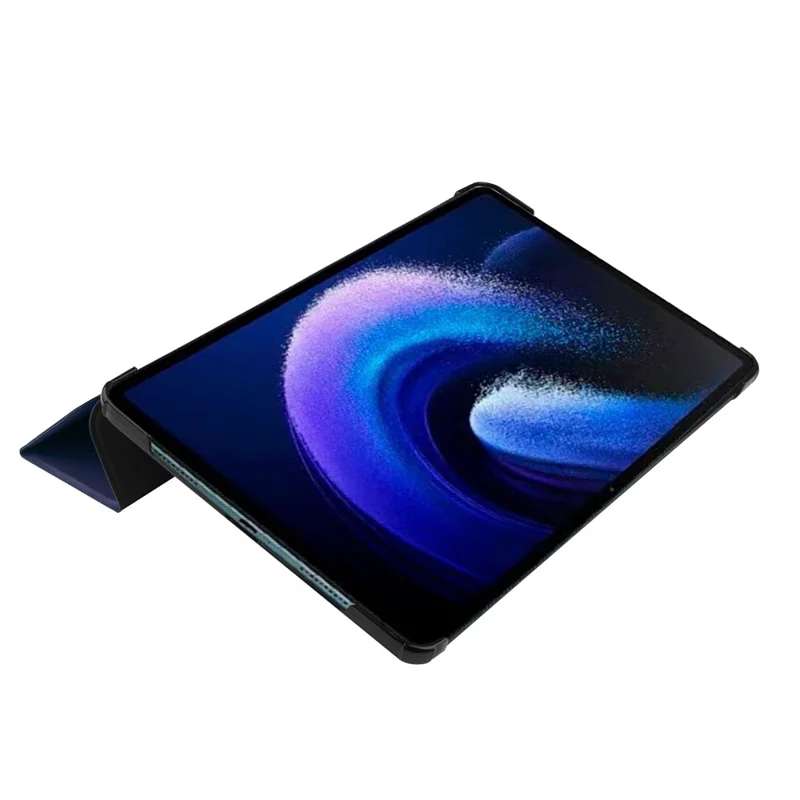 For Xiaomi Pad 6 Tri-fold Stand Tablet Case Auto Wake  /  Sleep Leather Tablet Cover - Blue