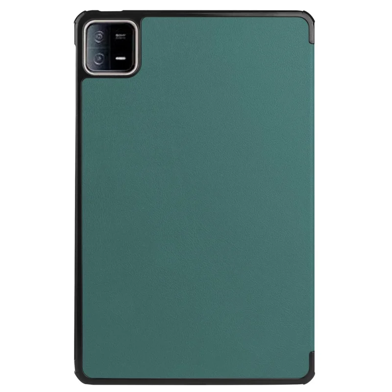 For Xiaomi Pad 6 Tri-fold Stand Tablet Case Auto Wake  /  Sleep Leather Tablet Cover - Blackish Green