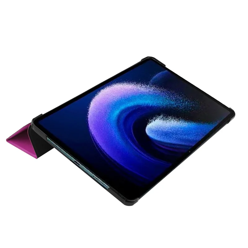 Para Xiaomi Pad 6 Tri-fold Stand Tablet Case Auto Wake / Sleep Leather Tablet Cover - Roxo