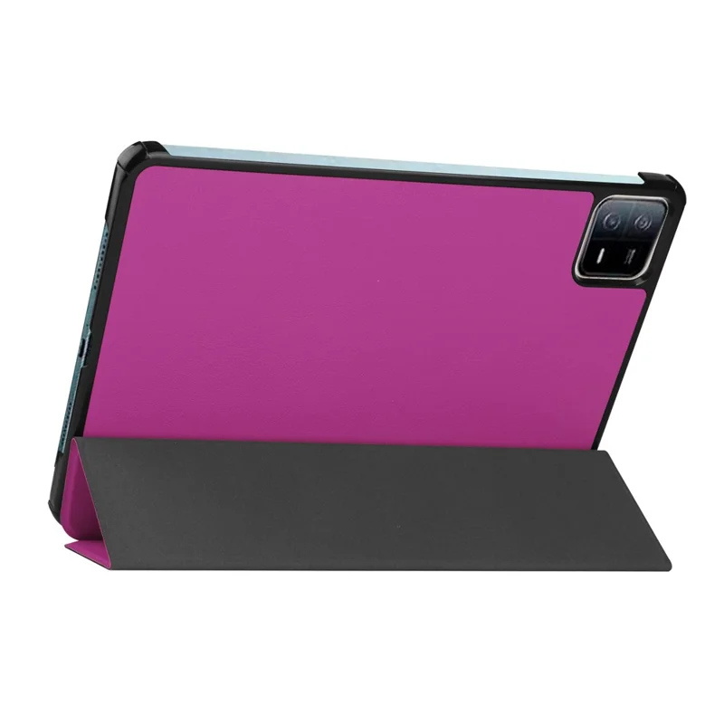 Para Xiaomi Pad 6 Tri-fold Stand Tablet Case Auto Wake / Sleep Leather Tablet Cover - Roxo