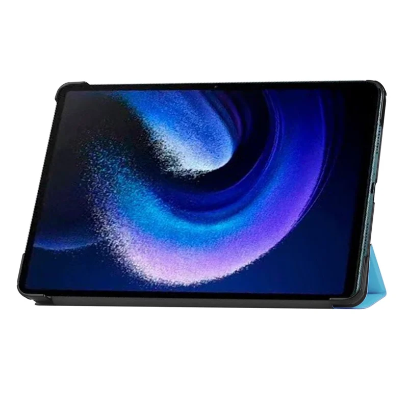 For Xiaomi Pad 6 Tri-fold Stand Tablet Case Auto Wake  /  Sleep Leather Tablet Cover - Baby Blue