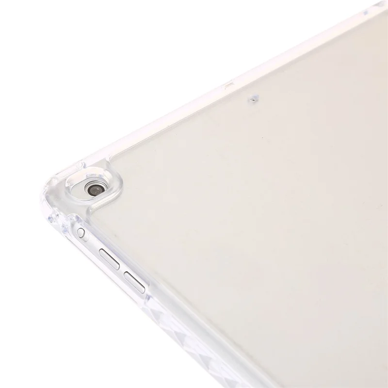 Capa de Suporte Trifold para iPad Air (2013) / Air 2 / iPad 9.7 polegadas (2017) / (2018) Couro PU + Capa de Acrílico Transparente - Bege