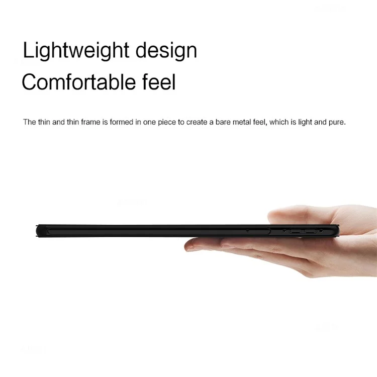 Funda de tableta a prueba de golpes para Xiaomi Pad 6 de piel de PU + soporte plegable de TPU protector de tableta - Negro