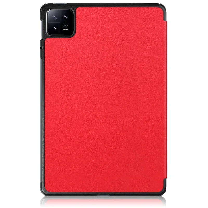 Für Xiaomi Pad 6 Tri-fold Stand Tablet Case Magnetische Smart PU Leder Folio Cover - Rot