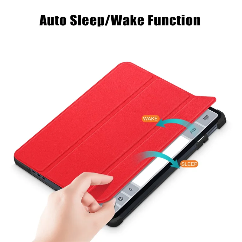 Für Xiaomi Pad 6 Tri-fold Stand Tablet Case Magnetische Smart PU Leder Folio Cover - Rot