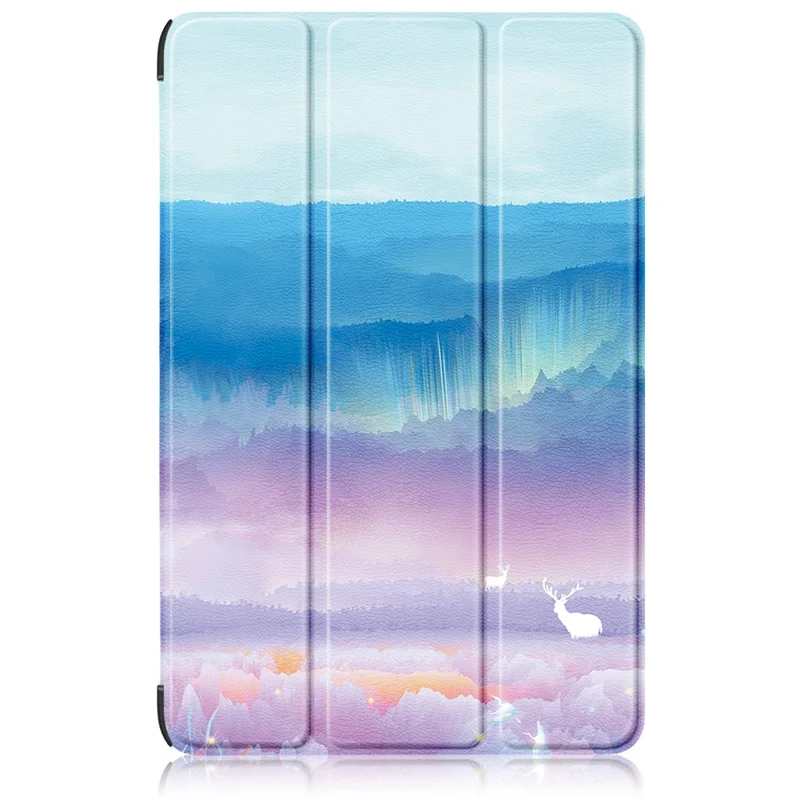 For Xiaomi Pad 6 PU Leather Pattern Printing Tablet Case Tri-fold Stand Protective Cover with Auto Wake / Sleep - Fantasy Deer