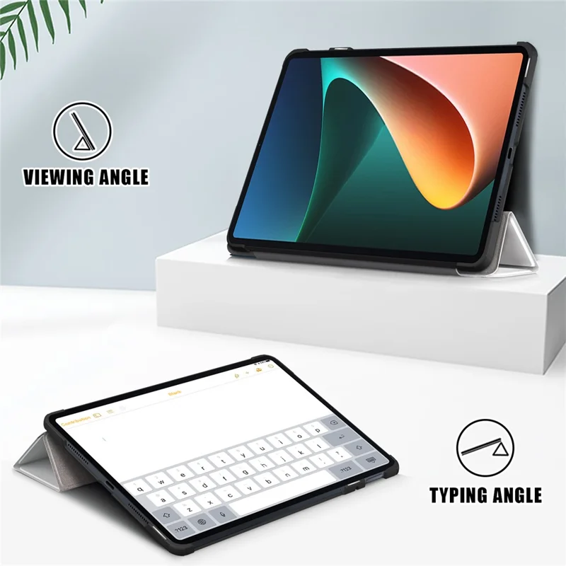 For Xiaomi Pad 6 PU Leather Pattern Printing Tablet Case Tri-fold Stand Protective Cover with Auto Wake / Sleep - Cat