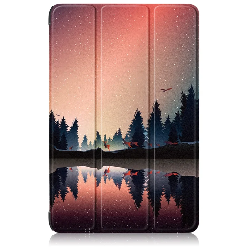 For Xiaomi Pad 6 PU Leather Pattern Printing Tablet Case Tri-fold Stand Protective Cover with Auto Wake / Sleep - Nightfall