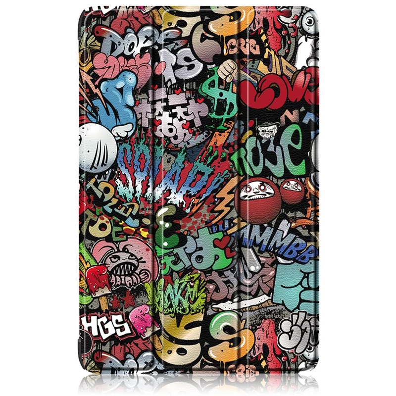 Per Xiaomi Pad 6 PU Pattern Tablet Tablet Case Tri-fold Stand Protective Cover Con Auto Wake / Sonno - Graffiti