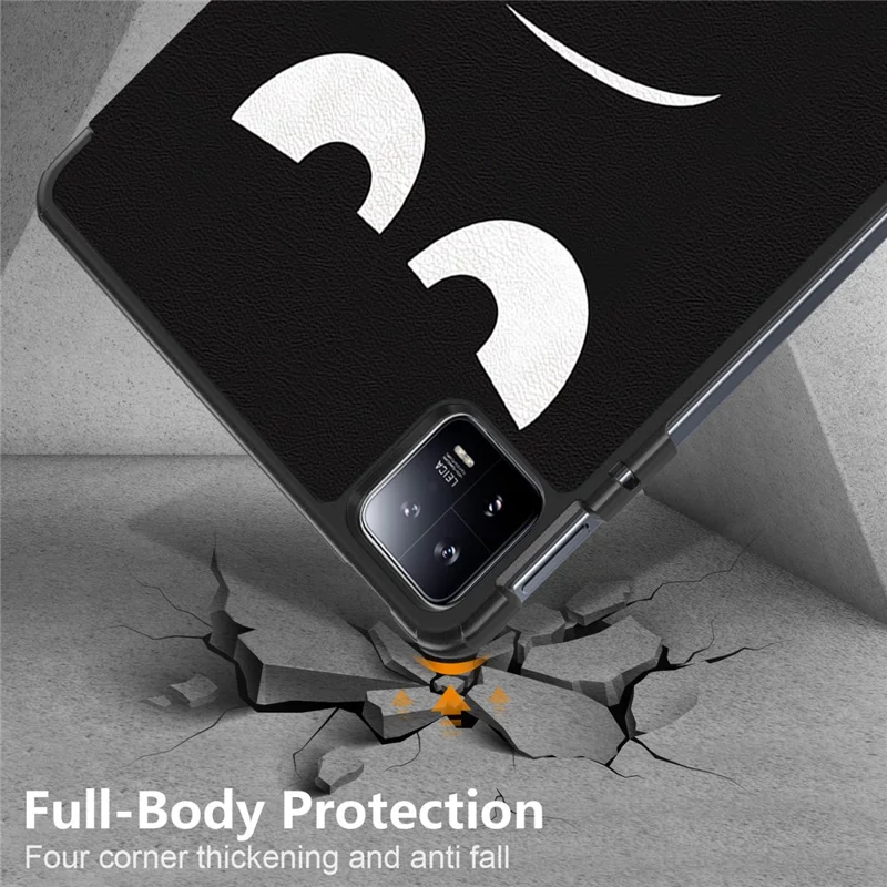 For Xiaomi Pad 6 PU Leather Pattern Printing Tablet Case Tri-fold Stand Protective Cover with Auto Wake / Sleep - Don't Touch Me