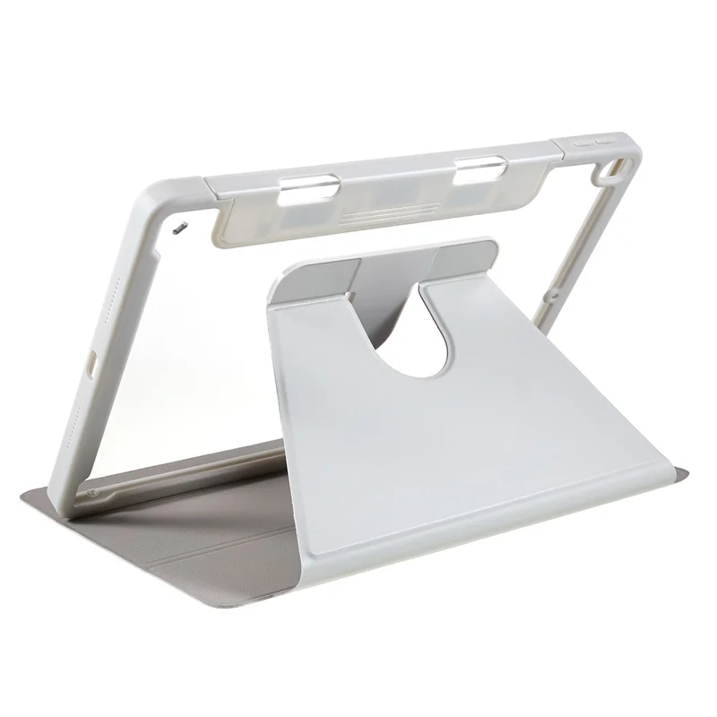 For iPad Pro 10.5-inch (2017) PU Leather Tablet Rotating Case Shell Stand Cover with Detachable Pencil Holder - Grey