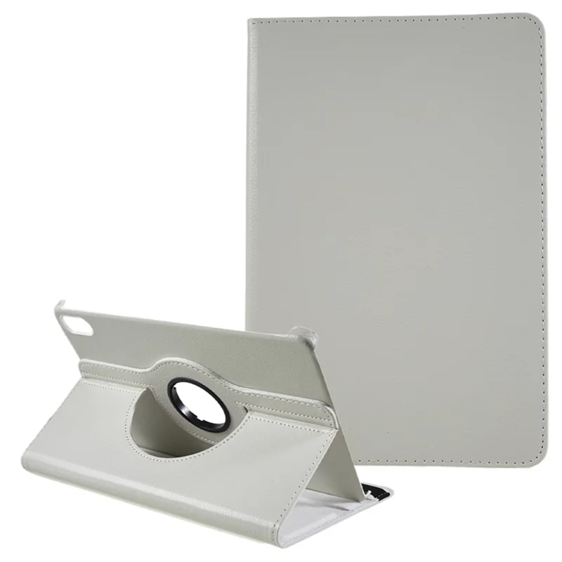 For Huawei MatePad 11 (2023) PU Leather Tablet Case 360-Degree Rotating Protective Stand Cover - White