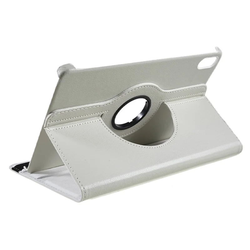 For Huawei MatePad 11 (2023) PU Leather Tablet Case 360-Degree Rotating Protective Stand Cover - White