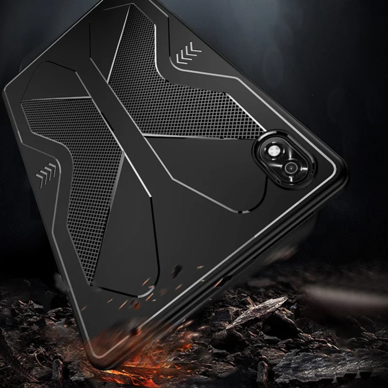 For Lenovo Legion Y700 Shockproof Soft TPU Tablet Case Anti-skid Textured Back Cover - Black