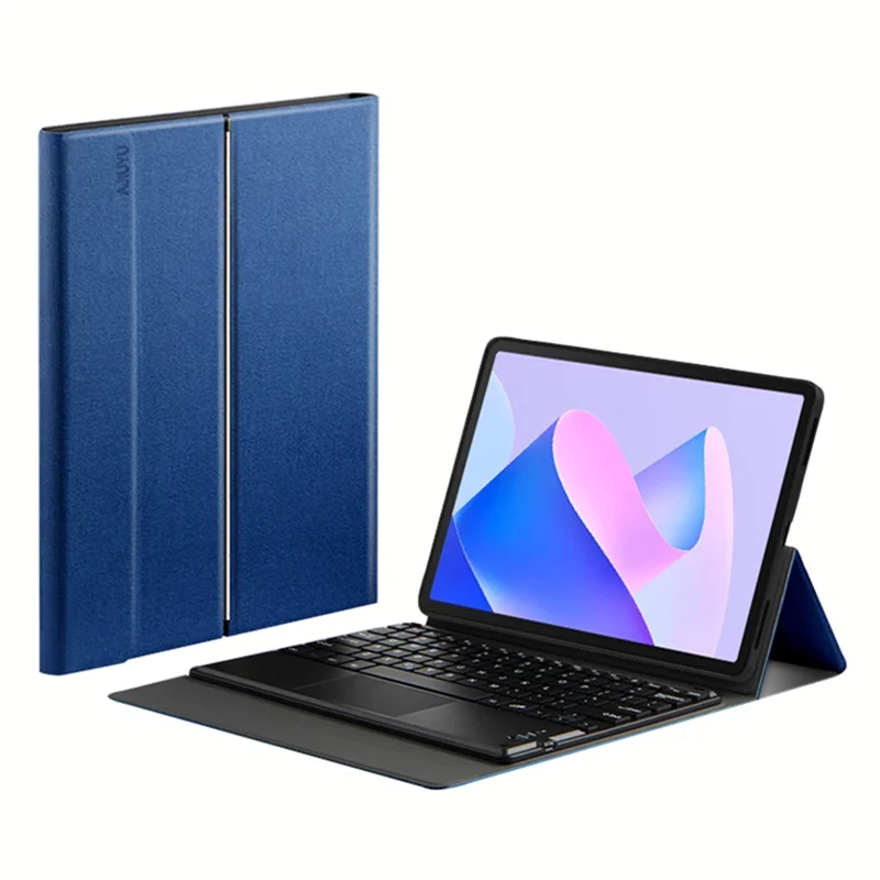 JIUYU para Huawei MatePad 11 (2023) Teclado desmontable con conector Bluetooth y carcasa de cuero con soporte - Azul