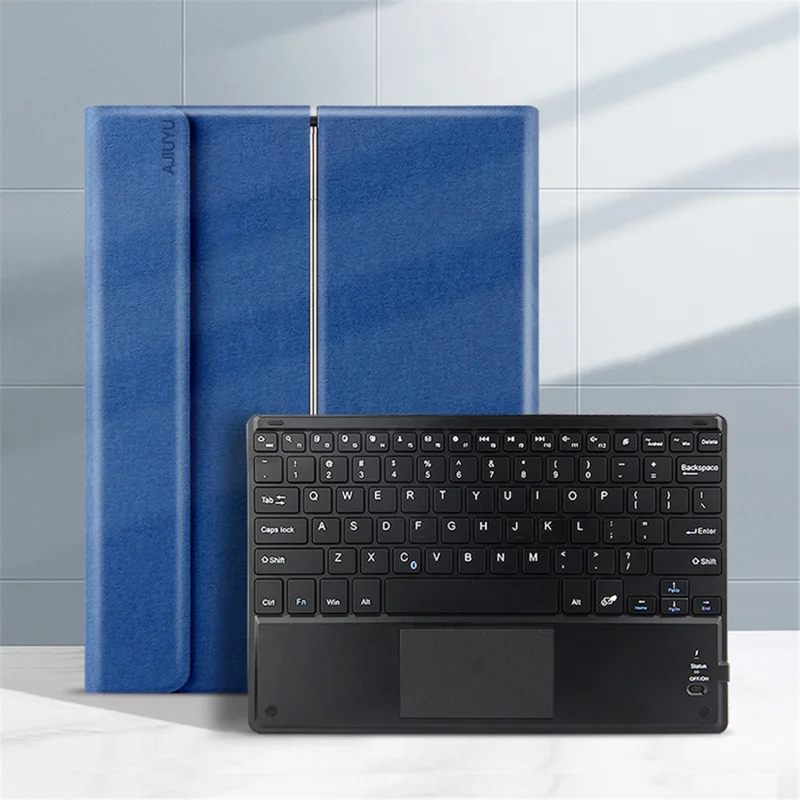 JIUYU para Huawei MatePad 11 (2023) Teclado desmontable con conector Bluetooth y carcasa de cuero con soporte - Azul