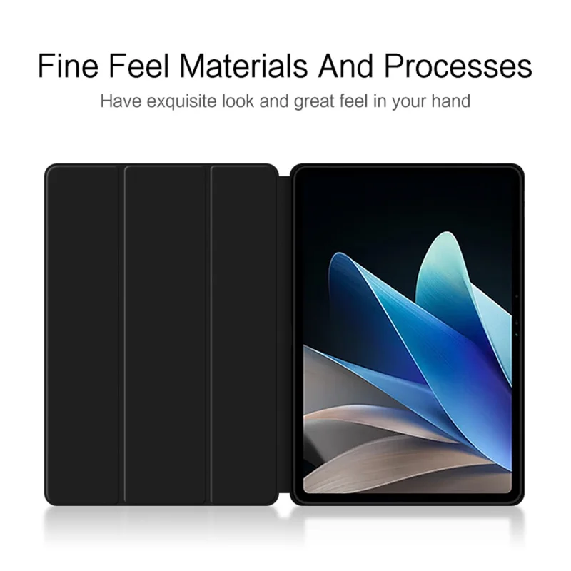 Trifold Stand Tablet Case for vivo Pad2 , PU Leather + TPU Full Protection Tablet Cover - Black