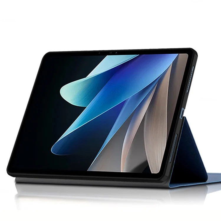 JIUYU Für vivo Pad2 abnehmbare Bluetooth-Tastatur mit Scharnier-Ständer und Lederhülle - Blau