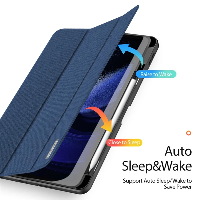 DUX DUCIS Domo Series per Xiaomi Pad 6 / Pad 6 Pro Custodia per Tablet in Pelle PU con Supporto Triplo Pieghevole e Copertura Intelligente - Blu