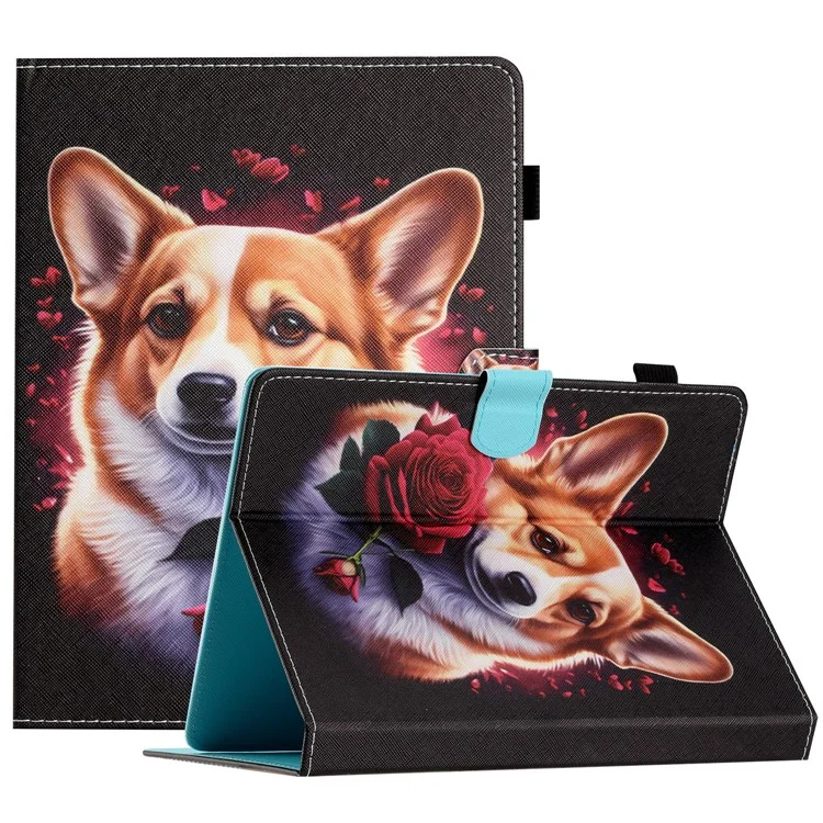 7-inch Universal Tablet Case PU Leather Pattern Stand Card Holder Protective Cover - Dog