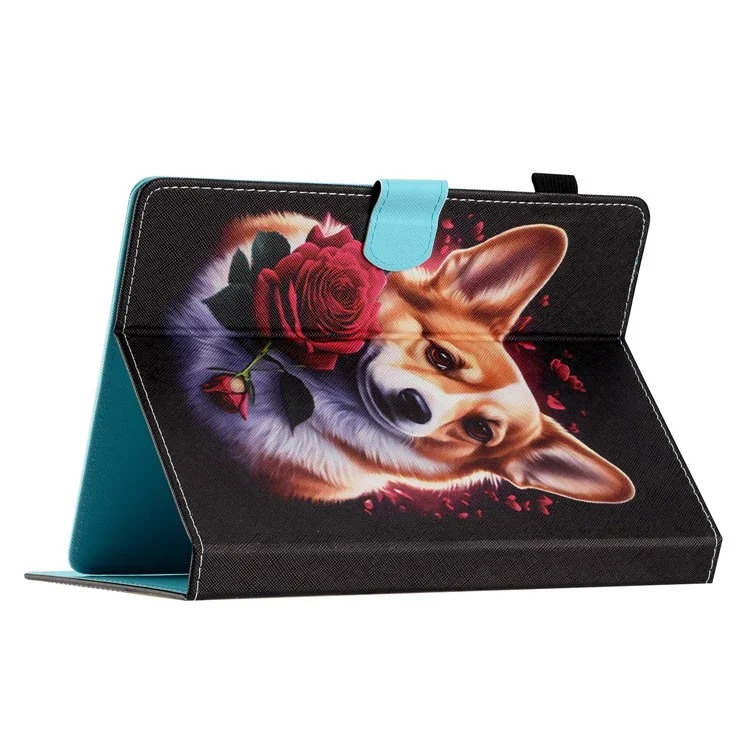 7-inch Universal Tablet Case PU Leather Pattern Stand Card Holder Protective Cover - Dog