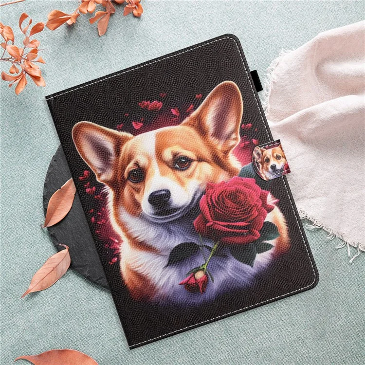 7-inch Universal Tablet Case PU Leather Pattern Stand Card Holder Protective Cover - Dog