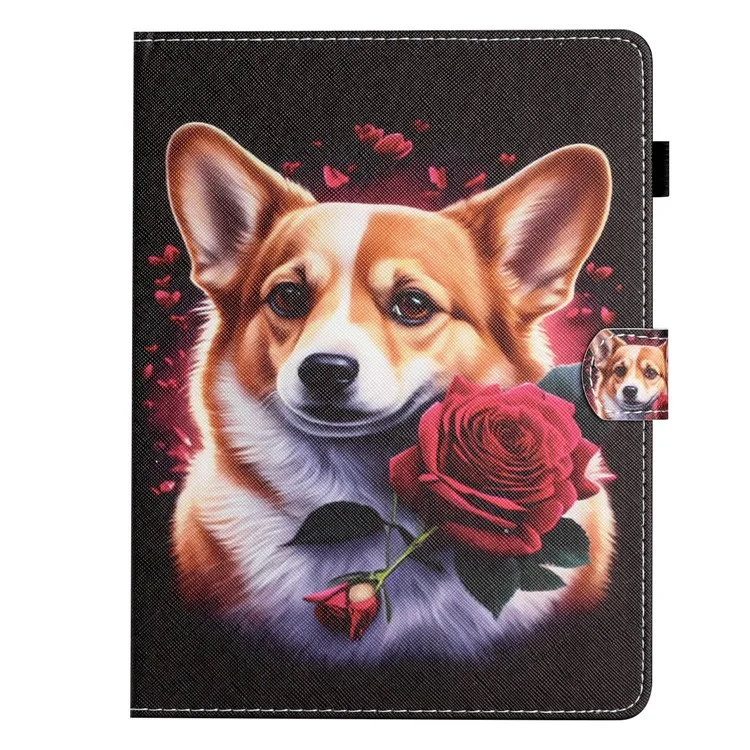 7-inch Universal Tablet Case PU Leather Pattern Stand Card Holder Protective Cover - Dog