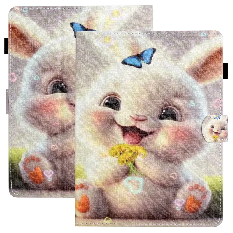 7-inch Universal Tablet Case PU Leather Pattern Stand Card Holder Protective Cover - Rabbit