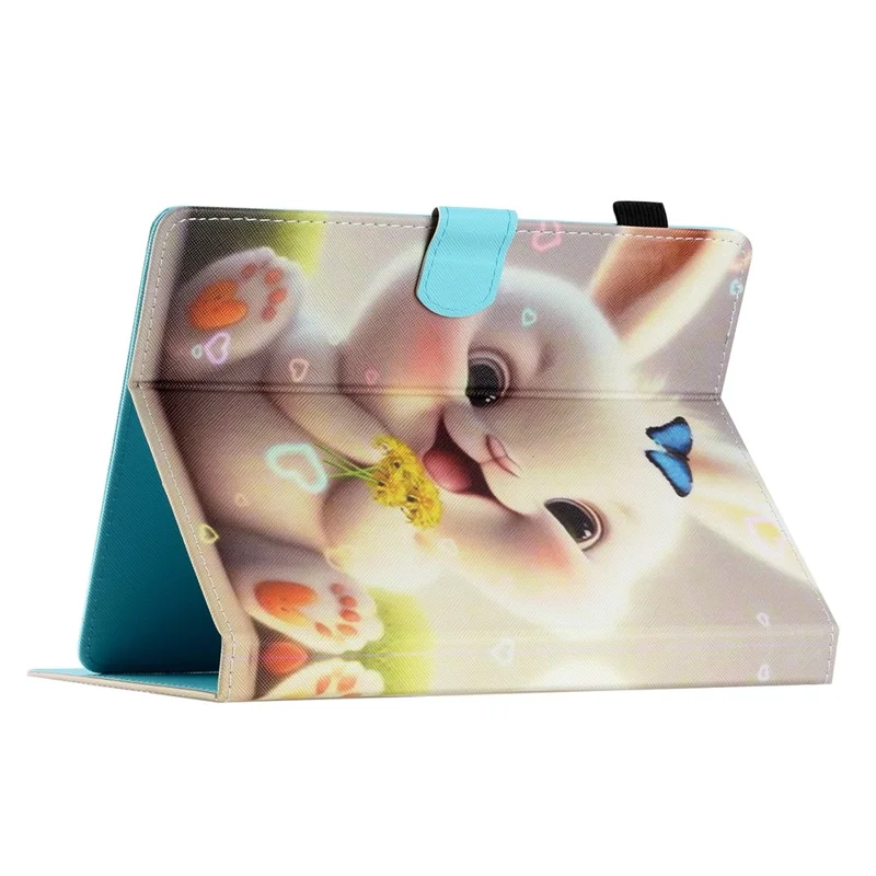 7-inch Universal Tablet Case PU Leather Pattern Stand Card Holder Protective Cover - Rabbit