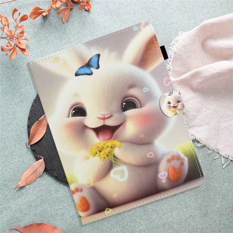7-inch Universal Tablet Case PU Leather Pattern Stand Card Holder Protective Cover - Rabbit