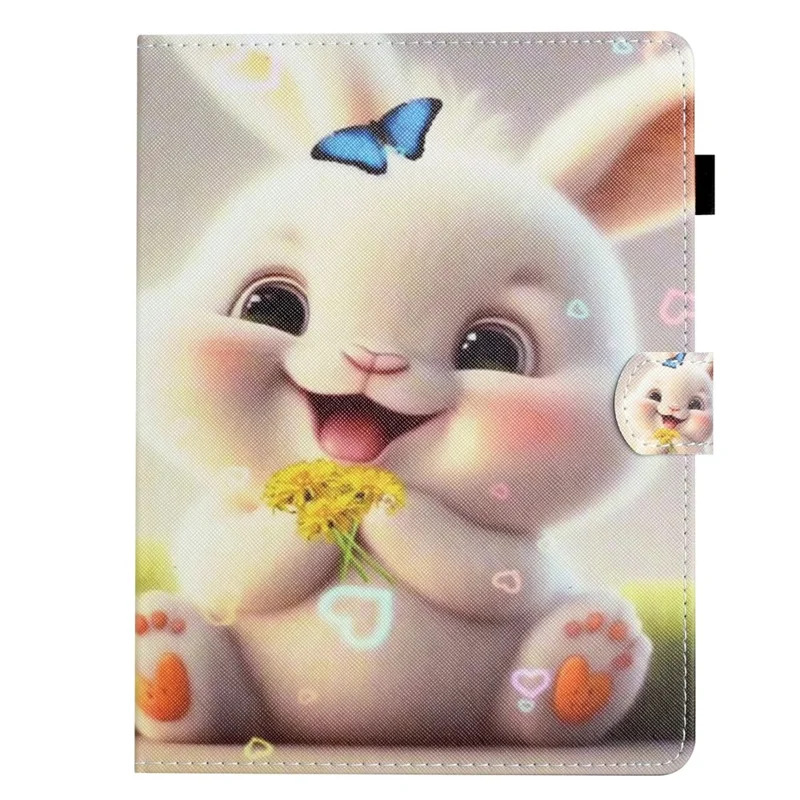 7-inch Universal Tablet Case PU Leather Pattern Stand Card Holder Protective Cover - Rabbit