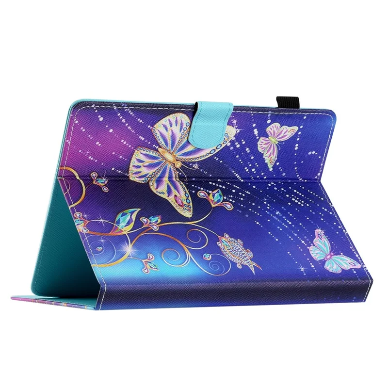 Universal Case for 10-inch Tablet, PU Leather Stand Card Holder Pattern Tablet Cover - Butterfly