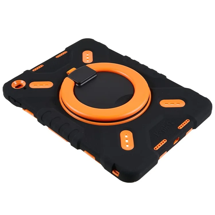 PEPKOO For iPad 10.9 (2022) Tablet Case 360 Degree Rotation Kickstand Silicone+PC+ABS Tablet Cover - Orange