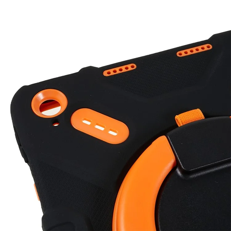 PEPKOO For iPad 10.9 (2022) Tablet Case 360 Degree Rotation Kickstand Silicone+PC+ABS Tablet Cover - Orange