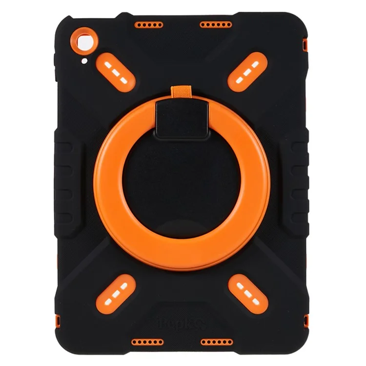PEPKOO для iPad (2025) / 10.9 (2022) Чехол для планшета с поворотной подставкой на 360 градусов, силиконовый+ПК+АБС - Оранжевый