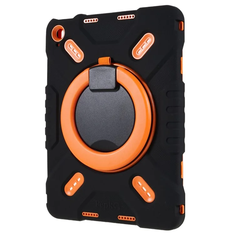 PEPKOO For iPad 10.9 (2022) Tablet Case 360 Degree Rotation Kickstand Silicone+PC+ABS Tablet Cover - Orange