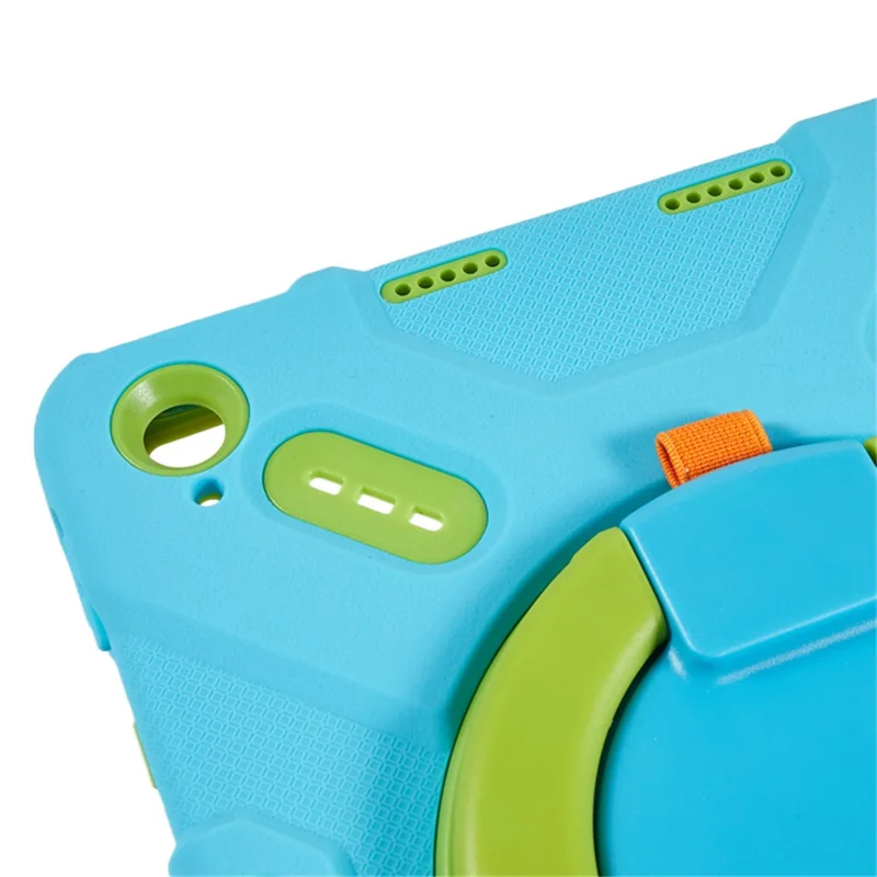 PEPKOO For iPad (2025) / 10.9 (2022) Tablet Case 360 Degree Rotation Kickstand Silicone+PC+ABS Tablet Cover - Blue