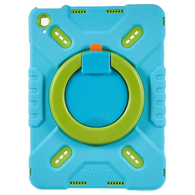 PEPKOO For iPad (2025) / 10.9 (2022) Tablet Case 360 Degree Rotation Kickstand Silicone+PC+ABS Tablet Cover - Blue
