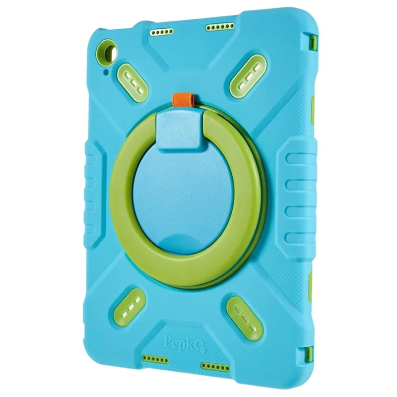 PEPKOO For iPad (2025) / 10.9 (2022) Tablet Case 360 Degree Rotation Kickstand Silicone+PC+ABS Tablet Cover - Blue