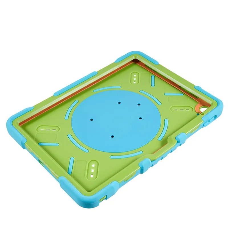 PEPKOO For iPad (2025) / 10.9 (2022) Tablet Case 360 Degree Rotation Kickstand Silicone+PC+ABS Tablet Cover - Blue