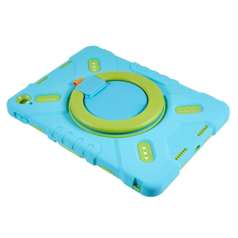 PEPKOO For iPad (2025) / 10.9 (2022) Tablet Case 360 Degree Rotation Kickstand Silicone+PC+ABS Tablet Cover - Blue