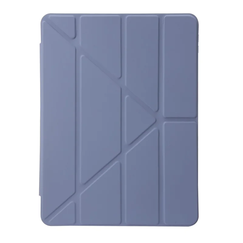 For iPad 10.2 (2021) / (2020) / (2019) Tablet Case Origami Tri-fold Stand PU Leather+Clear Acrylic Cover - Purple