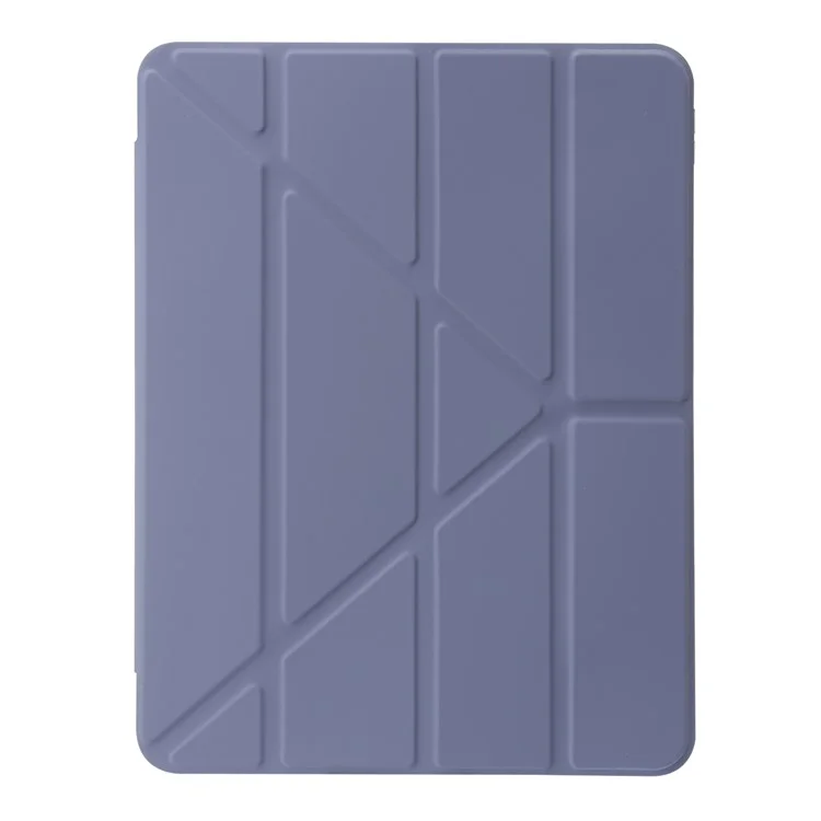 cas de tablette pour ipad pro 11 (2018) / (2020) / (2021 / (2022) / ipad air (2020) / (2022) cuir de support à trois volets origami + couvercle acrylique transparent - violet